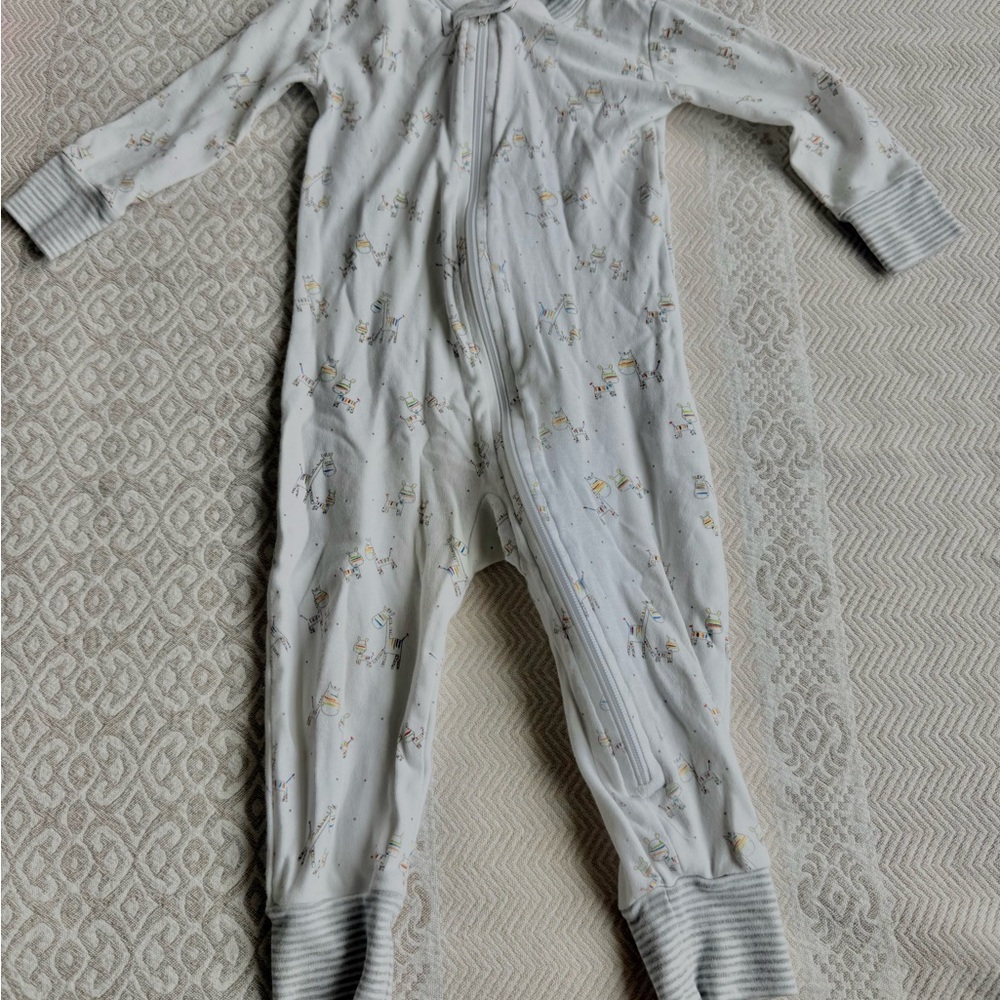 Kissy Kissy Cream Footed One-Piece with Soft Pastel Print